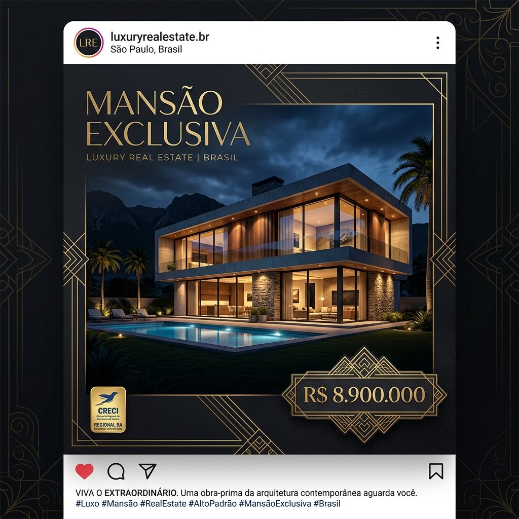 Exemplo de post para feed imobiliário